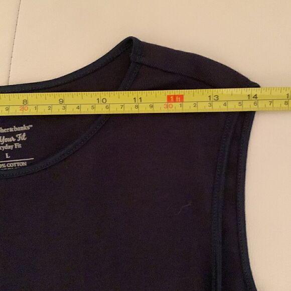 Christopher & Bank Tank Top Women’s Everyday Fit Black Sleeveless Cotton Size L - Picture 3 of 5